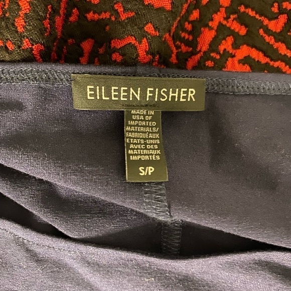 Eileen Fisher minimalist navy open-shoulder t-shirt shift dress Size Small - Picture 6 of 6